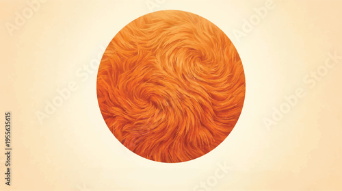 Dynamic abstract artwork showcasing a swirling, fiery orange textured sphere, symbolizing warmth, energy, and natural vitality