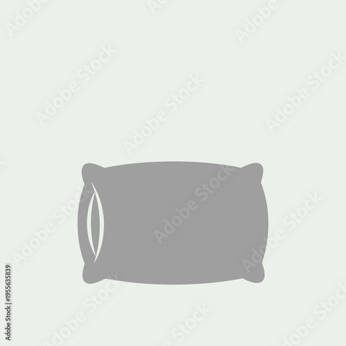 Simple grey stylized icon of a comfortable bed pillow for sleep and relaxation.