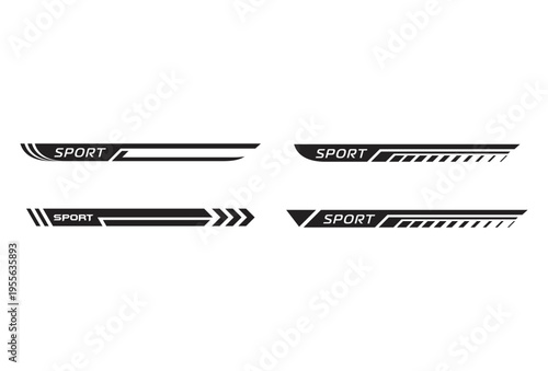 set of Wrap Design For Car vectors. Sports stripes, car stickers. Racing decals template