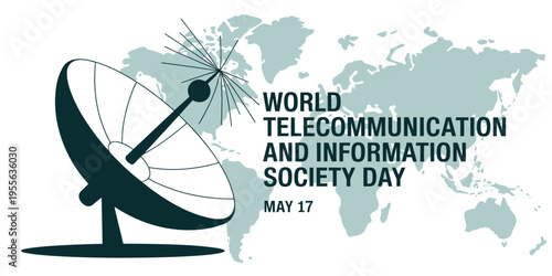 A symbolic illustration representing world telecommunication and information society day in may Vector, illustration