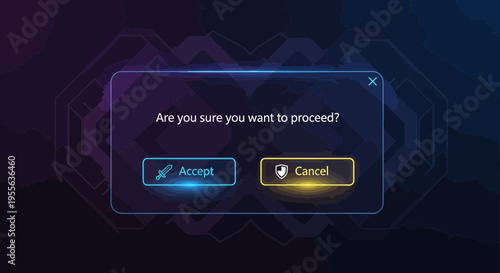 Confirmation Dialog Box with Accept and Cancel Options.