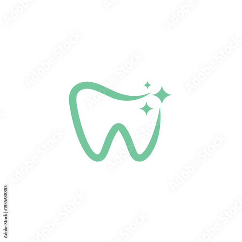 Clean and Sparkling Tooth Icon for Dental Clinic and Healthcare.