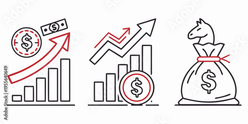 Financial growth and investment finance money graph