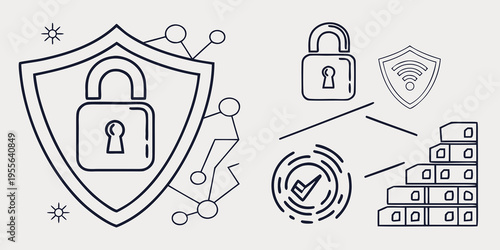 Security and protection shield lock padlock