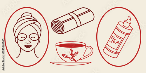 Self-care and relaxation line face mask moisturizer