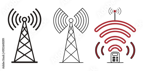 Cellular tower communication with signal waves communication tower mobile phone wireless