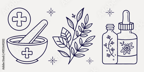 Herbal medicine and health mortar pestle