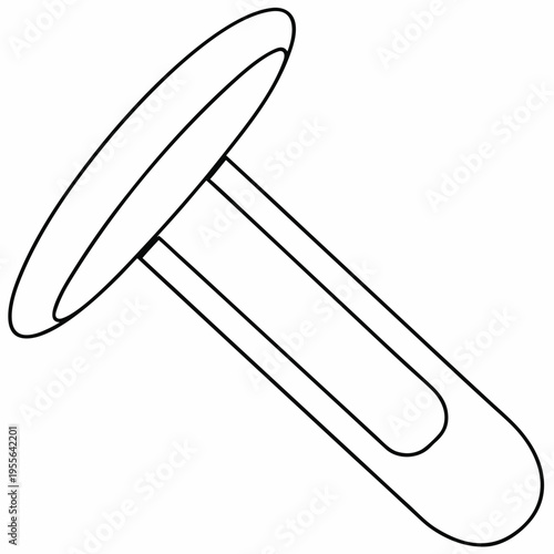 cufflink with swivel back line art vector illustration on transparent background