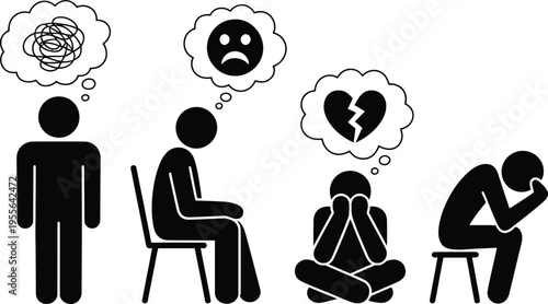 Mental Health Depression Anxiety Concept Illustration