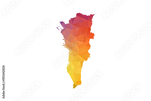 Manila Map - Polygon Style Vector Illustration in Rainbow Gradient, Low Poly Multicolor Geometric Design, Isolated on White Background, Suitable for Reports, and Creative Projects.