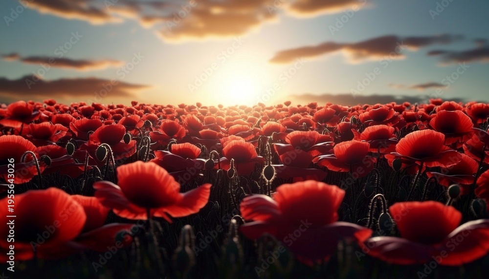 Obraz premium A realistic artwork honoring ANZAC Day through poppy symbolism.