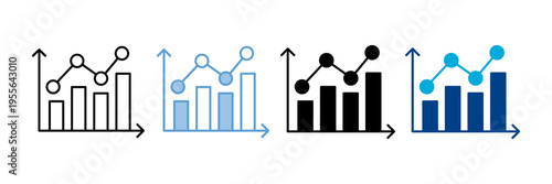 Statistics Icon Set Multiple Style Collection
