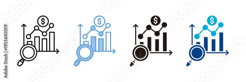 Market Analysis Icon Set Multiple Style Collection
