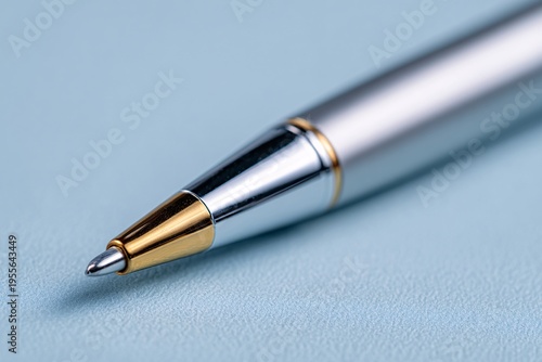 Close-up of a metallic pen