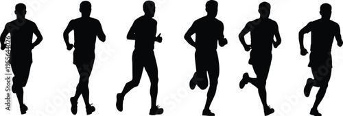 Collection of six female mannequin silhouettes and t-shirts, black vector icons for fashion display and clothing retail isolated on white