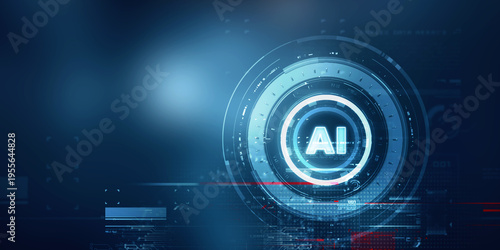 2d illustration Artificial Intelligence (AI) concept
