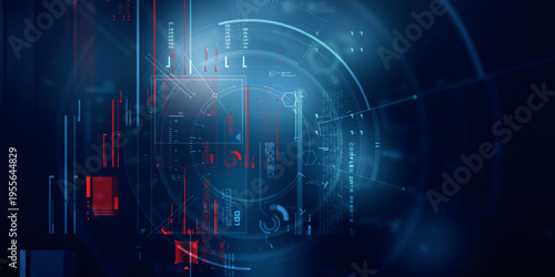 2d illustration Abstract futuristic electronic circuit technology background