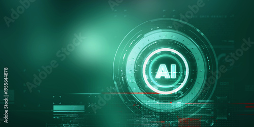 2d illustration Artificial Intelligence (AI) concept
