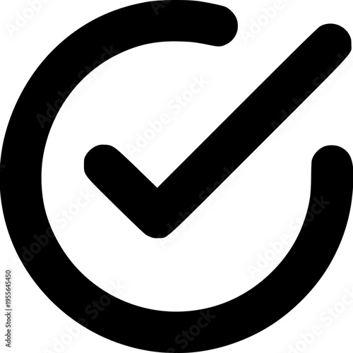 Tick checkmark icon vector illustration showing correct and confirm choice