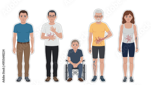 Diverse group of people of different ages and abilities standing together