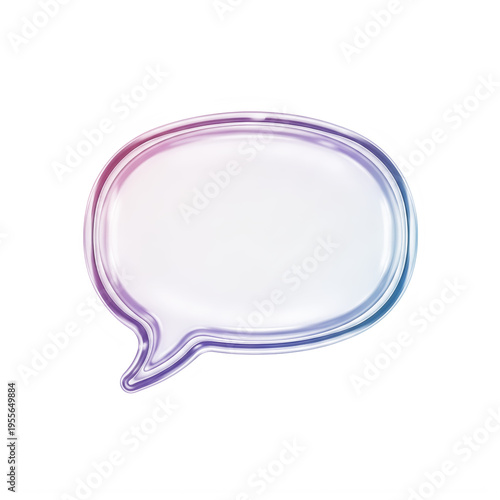 Speech bubble outline with pastel color gradient on transparent background