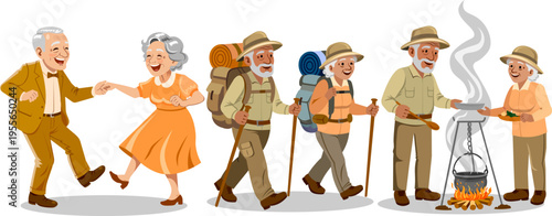 elderly people active couples