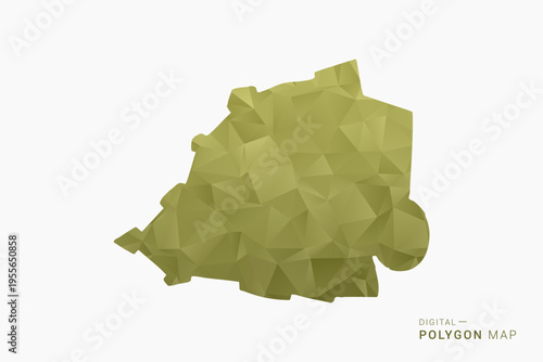Holy See polygon map vector illustration in low poly geometric style, soft pastel colors with Olive green, clean silhouette on solid background, ideal for infographic.