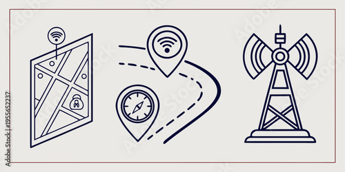 Navigation and communication with Wi- Fi signal compass location pin