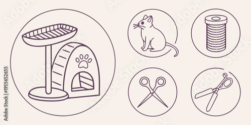 Pet care and accessories line cat mouse pet tower scissors