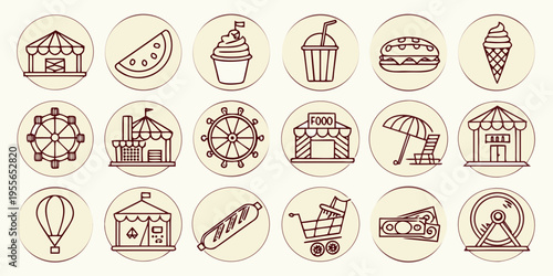 Brown of amusement park and food beige carnival