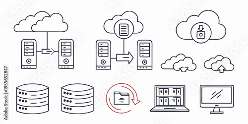 Cloud computing and data storage servers databases file transfer