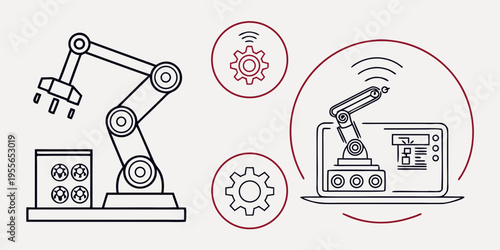 Industrial robot and technology robotic arm laptop gears