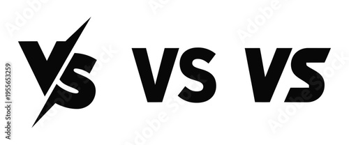 Bold VS symbol vector for matchup and rivalry concepts