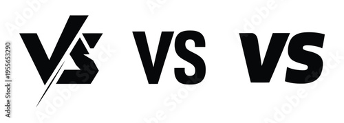 Versus icon with diagonal line for competition design