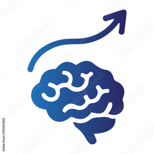 Brain Emotional Reaction Concept with Arrow Symbolizing Growth