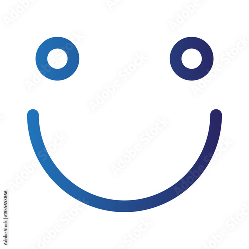 The smiling face shows a strong Brain and Emotional Reaction through its curved gradient line and circular eyes.