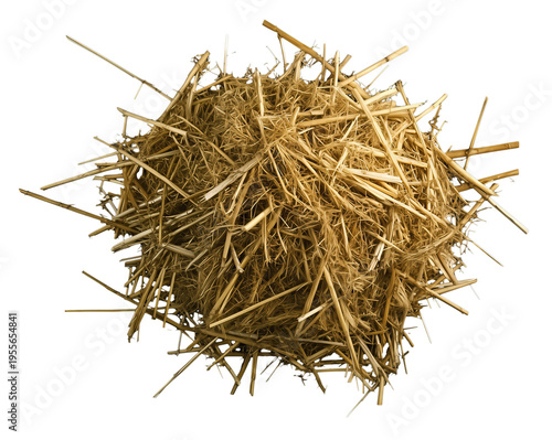 Pile of hay isolated on transparent background.