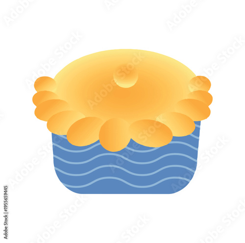 Traditional Empadao Goiano savory pie from Goias Brazil in a hand-drawn textured style