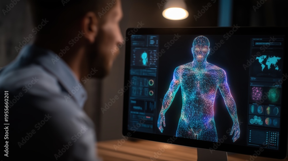 Obraz premium AI Engineer Training Humanoid Robot in Development Lab