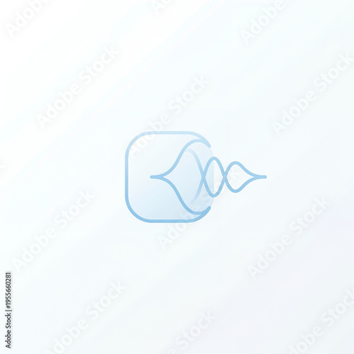 AI assistant icon with waveform in minimalist design  