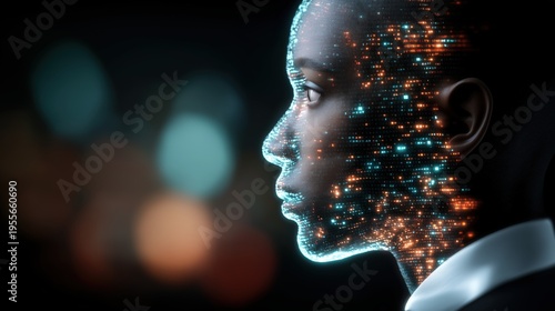 AI agent automating workflows on computer, human working with virtual assistant