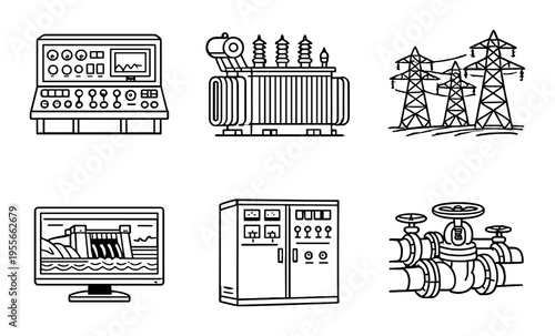 Hydropower control panels and electrical equipment at power facility