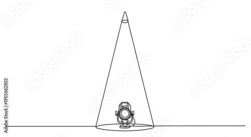 Spotlight on Stage Light: Minimalist Line Art Illustration