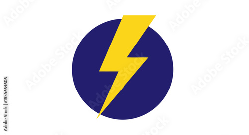 Yellow Lightning Bolt in Blue Circle, Energy Power Icon Logo, isolated white background Free Download Yellow Lightning Bolt in Blue Circle, Energy Power Icon Logo, isolated white background - GFXLoad