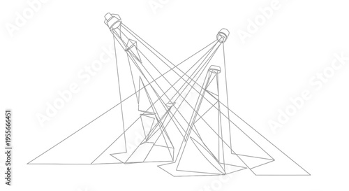 Spotlight Illumination Stage Lights Abstract Line Art