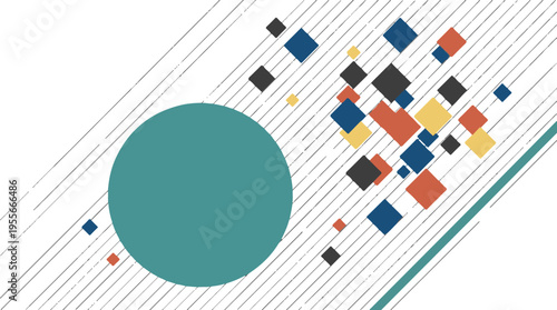 Abstract Geometric Tech Background with Diamond Rhombus Shapes and Diagonal Line Art