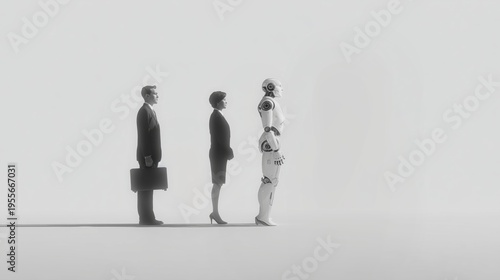 AI-driven automation reshaping the economy and labor market, productivity shock and job displacement concept