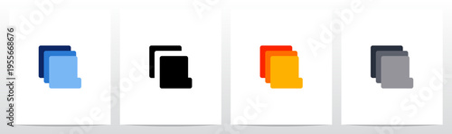 Squares Rounded Corners Stack Layers Initial Letter Logo Design L