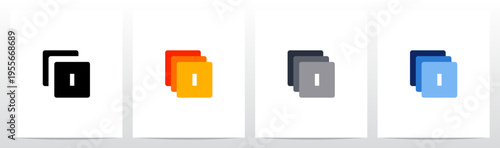 Squares Rounded Corners Stack Layers Initial Letter Logo Design O