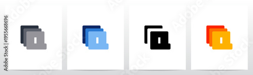 Squares Rounded Corners Stack Layers Initial Letter Logo Design Q